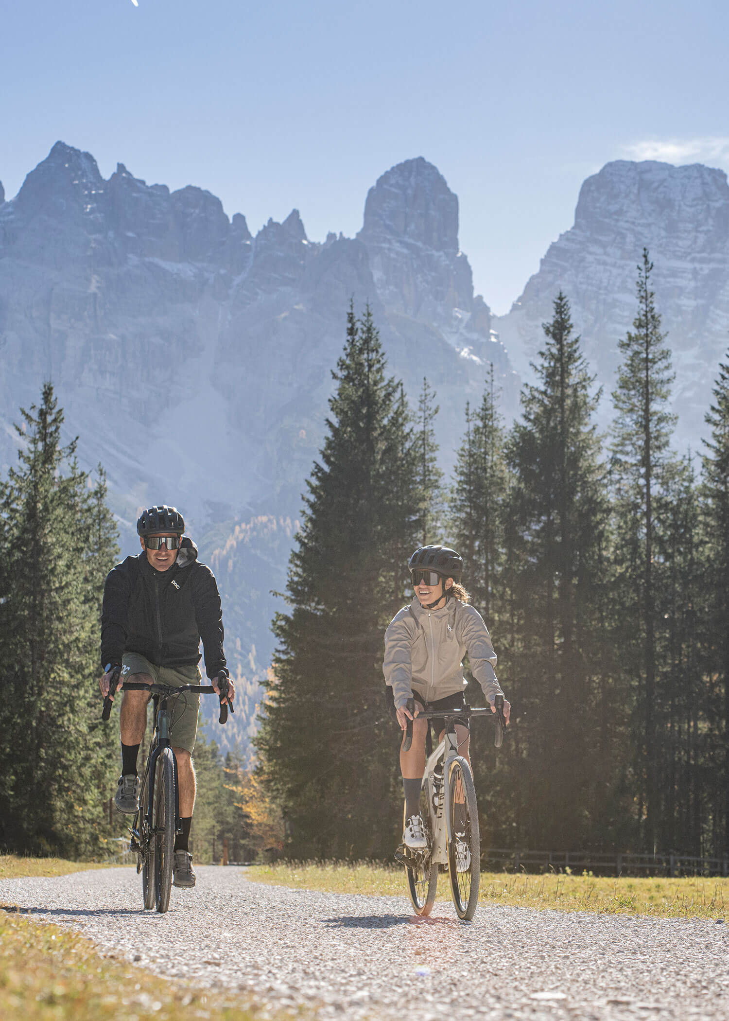 Two cyclists in summer