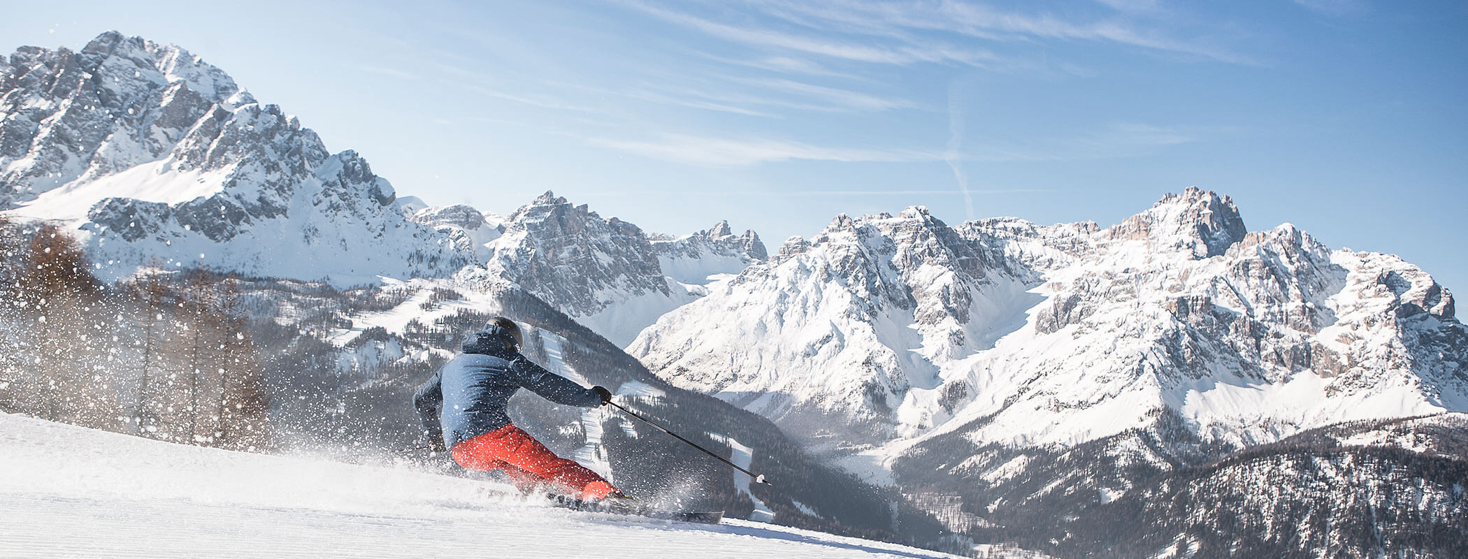 Skier on the downhill run